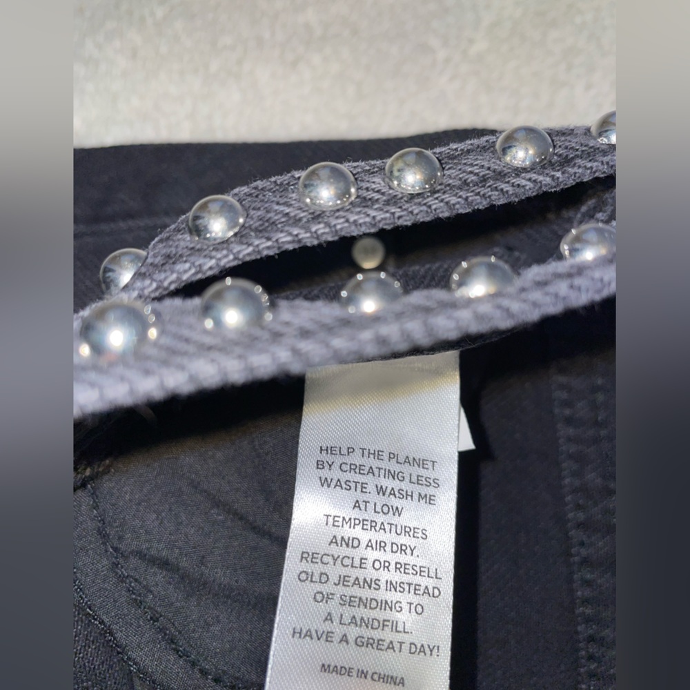 Kendall & Kylie Gray Straight Leg Jeans with‎ Studded Waist Straps - Picture 8 of 10